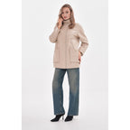 The Lioara Cream Leather Women Jacket