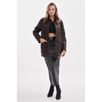 The Liora Brown Leather Women Jacket