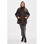 The Liora Brown Leather Women Jacket