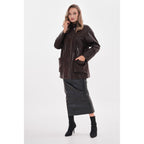 The Liora Brown Leather Women Jacket