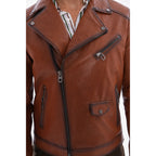 The Volt Textured Tan Leather Men Jacket