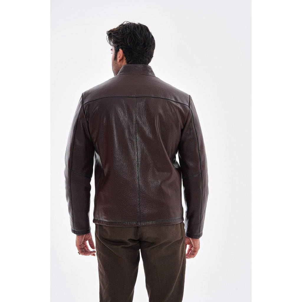 The Varden Chocolate Brown Leather Men Jacket