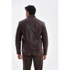 The Varden Chocolate Brown Leather Men Jacket