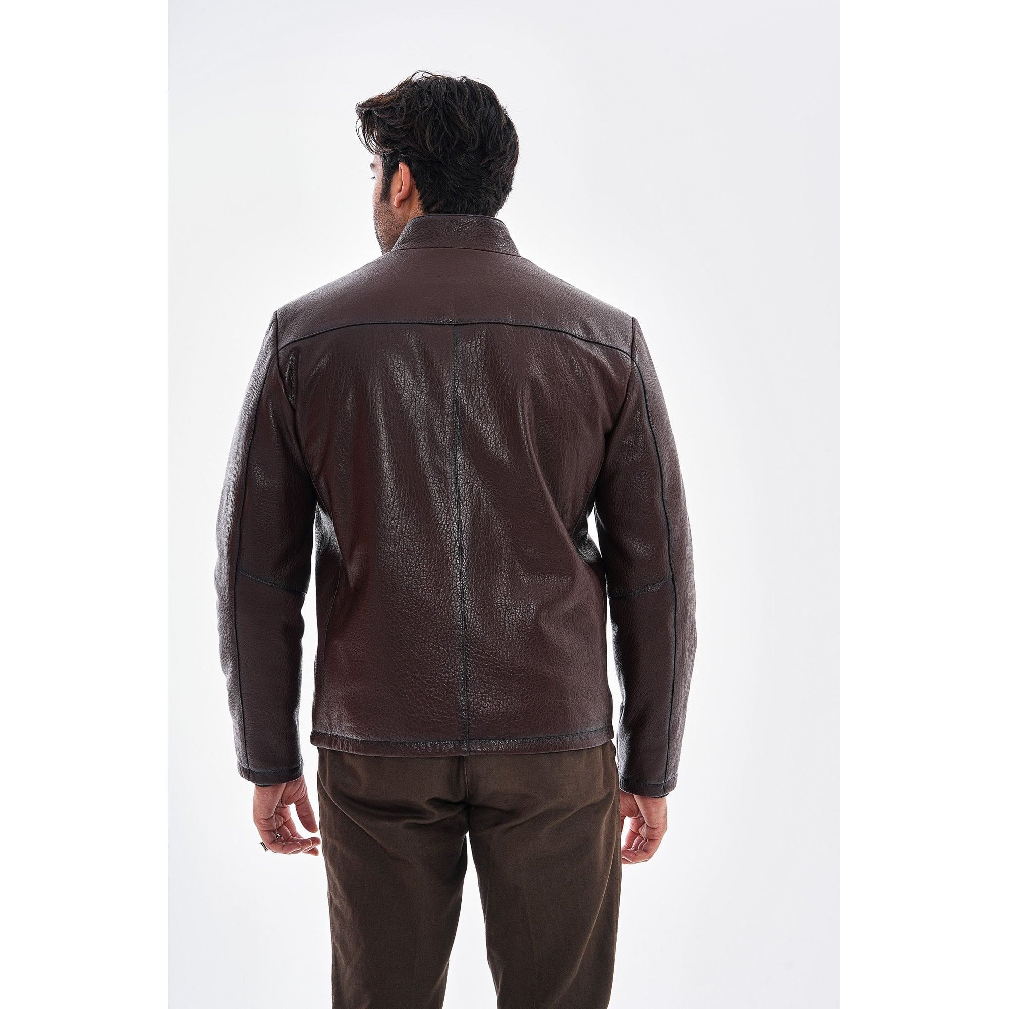 The Varden Chocolate Brown Leather Men Jacket