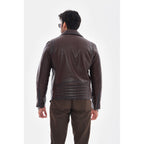 The Volt Textured Mahogany Leather Men Jacket