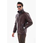 Vinci The Nero Coffee Brown Leather Men Jacket