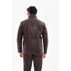 Vinci The Nero Coffee Brown Leather Men Jacket