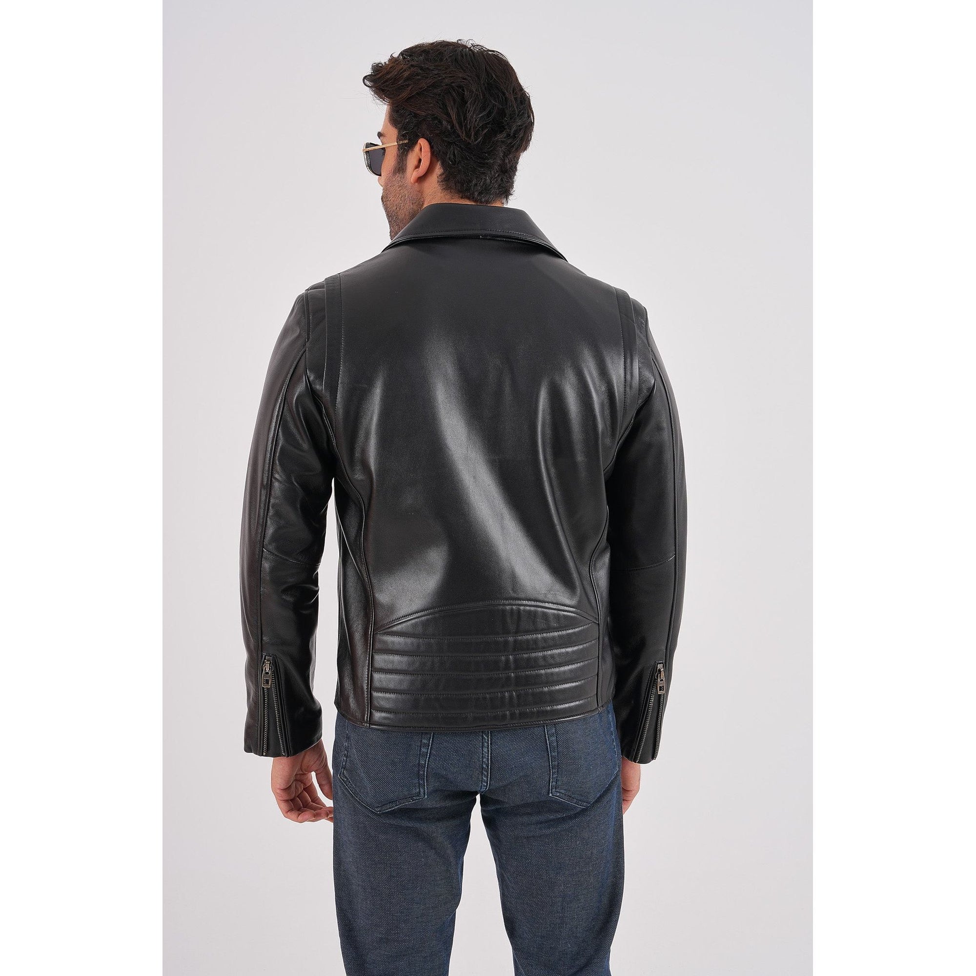 The Volt Black Leather Biker Men Jacket