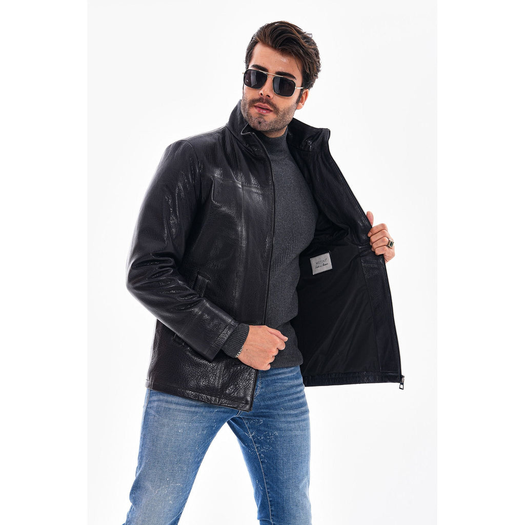 Vinci The Nero Black Leather Men Jacket