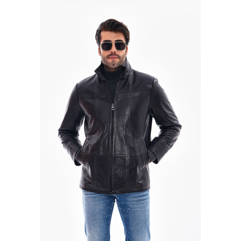 Vinci The Nero Black Leather Men Jacket
