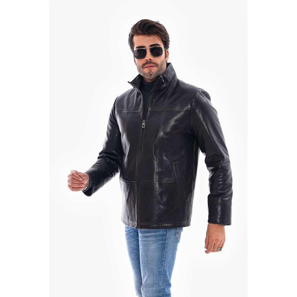 Vinci The Nero Black Leather Men Jacket