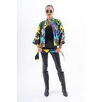 The Odessa Geometric Art Leather Women Jacket