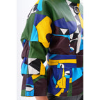 The Odessa Geometric Art Leather Women Jacket