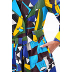 Sienna Abstract Art Leather Women Jacket – Blue Green Edition