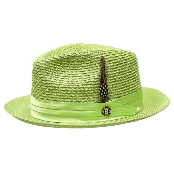 Men's Summer Spring Braid Straw style Hat by BRUNO CAPELO JULIAN JU926 Apple