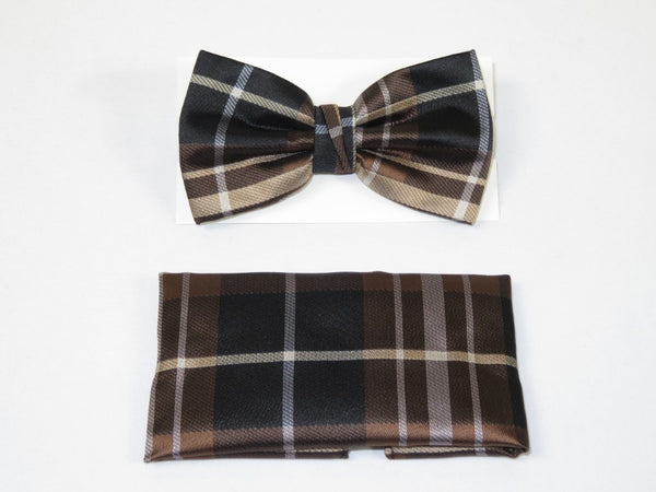 Men's Fancy Bow Tie/Hankie Set By J.Valintin Soft Microfiber Silky JVBT-32