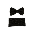 Men's Tuxedo Formal Velvet Bow Tie/Hankie By J.Valintin Fancy JVBT-8 Black
