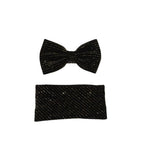 Men's Tuxedo Formal Velvet Bow Tie/Hankie By J.Valintin Fancy JVBT-8 Black