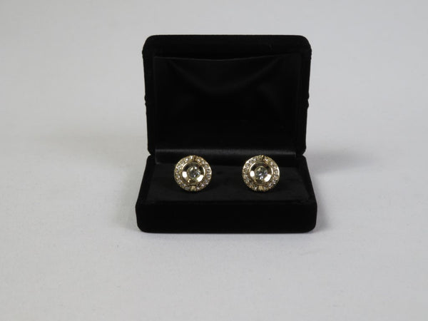 Men's Fashion Cufflinks By J.Valintin Silver/Gold Plated With Crystals JVC-14