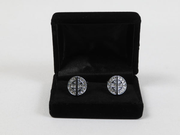 Men's Fashion Cufflinks By J.Valintin Silver/Gold Plated and Stones JVC-5