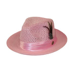 Men's Summer Spring Braid Straw style Hat by BRUNO CAPELO JULIAN JU902 Pink