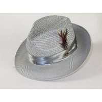 Men's Summer Spring Braid Straw style Hat by BRUNO CAPELO JULIAN JU909 Silver