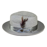 Men's Summer Spring Braid Straw style Hat by BRUNO CAPELO JULIAN JU909 Silver