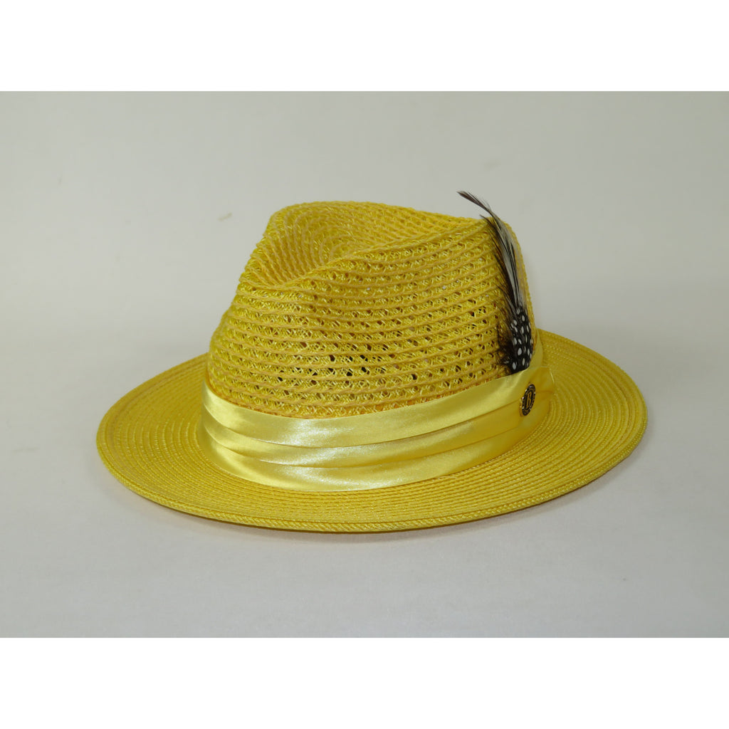 Men's Summer Spring Braid Straw Hat BRUNO CAPELO JULIAN JU928 Yellow