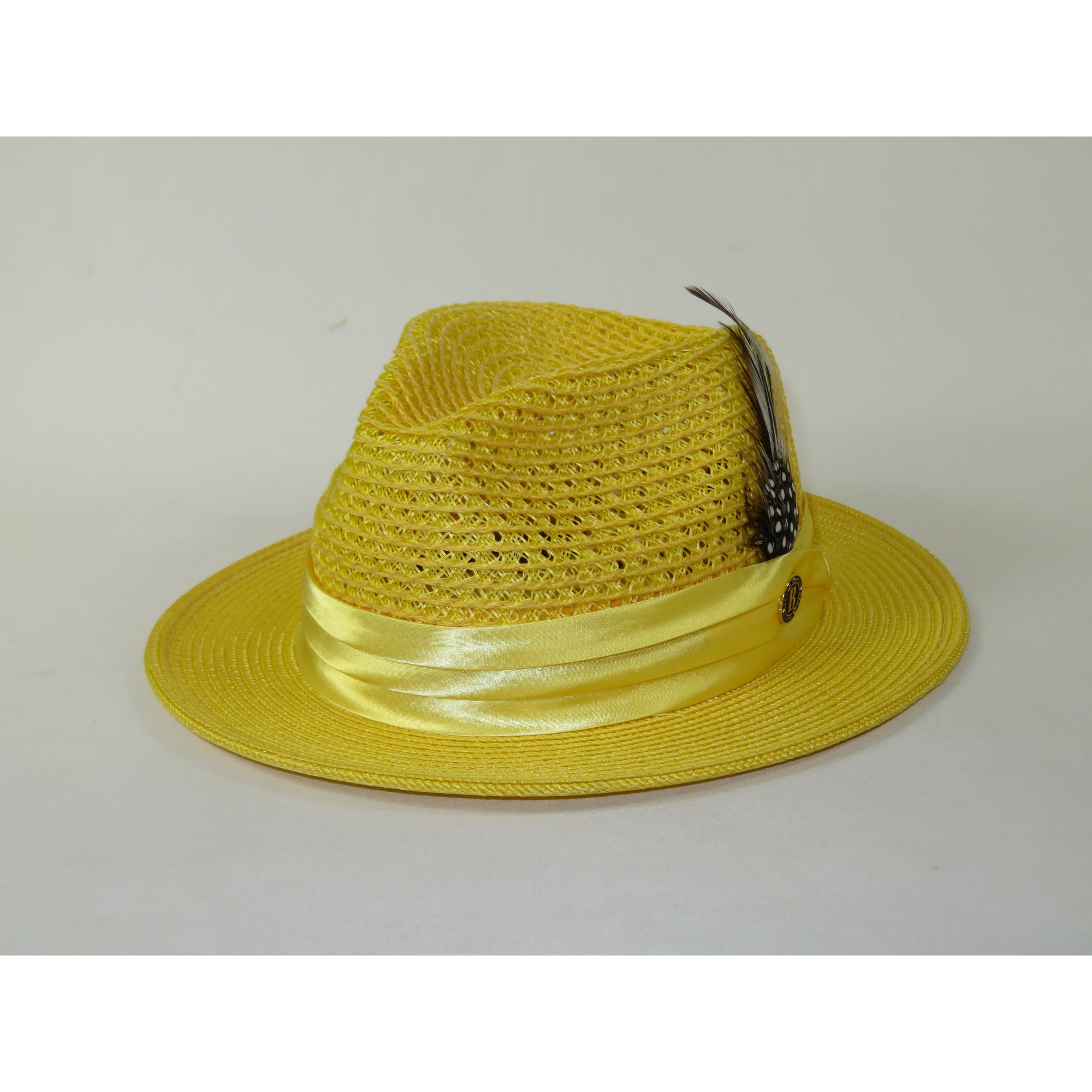 Men's Summer Spring Braid Straw Hat BRUNO CAPELO JULIAN JU928 Yellow