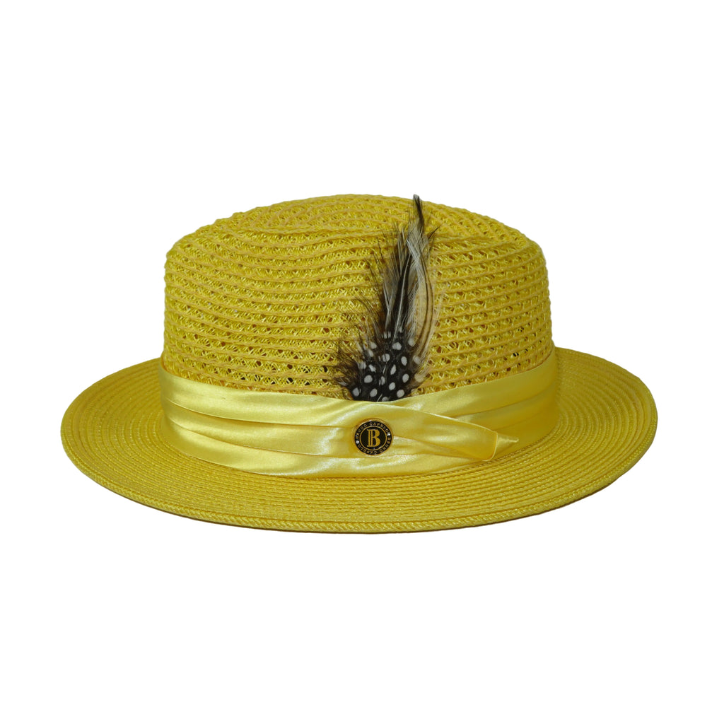 Men's Summer Spring Braid Straw Hat BRUNO CAPELO JULIAN JU928 Yellow