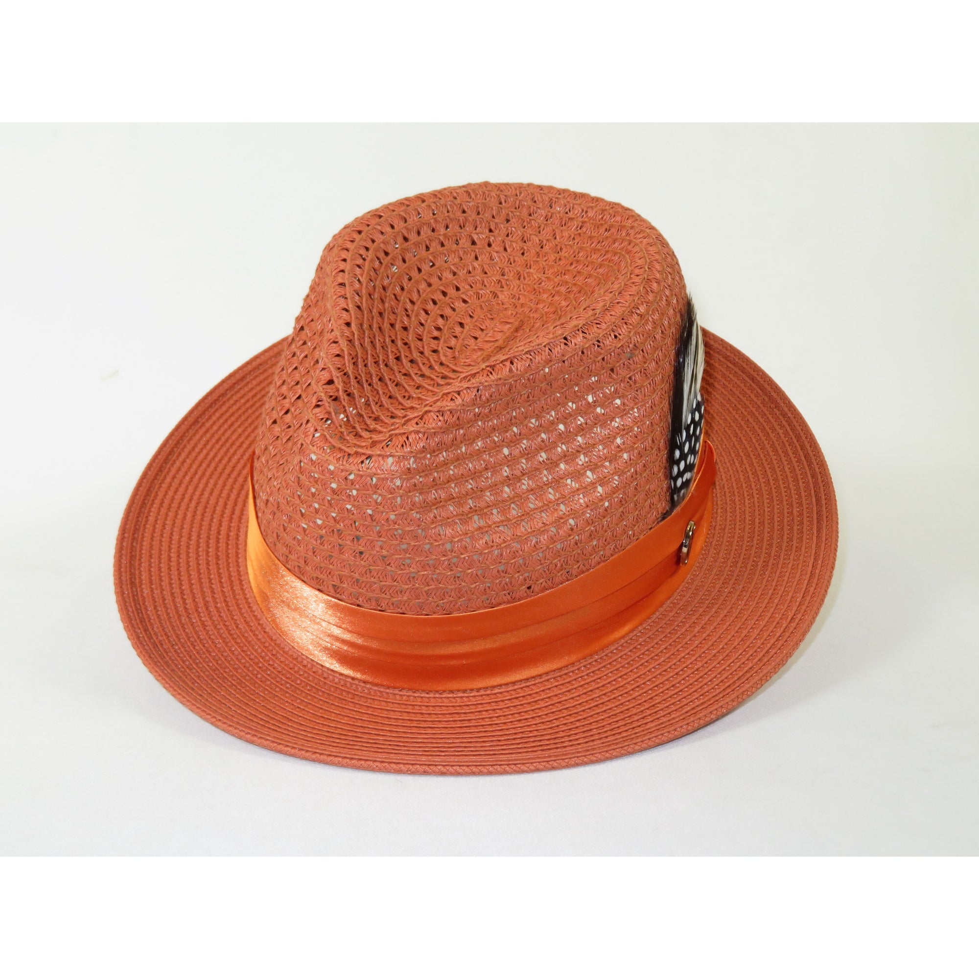 Men's Braided Straw Hat BRUNO CAPELO JULIAN JU930 Burnt Orange