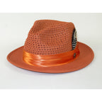 Men's Braided Straw Hat BRUNO CAPELO JULIAN JU930 Burnt Orange