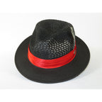 Men's Braided Straw Hat BRUNO CAPELO JULIAN JU932 Black/Red