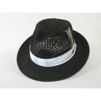 Men's Braided Straw Hat BRUNO CAPELO JULIAN JU933 Black/White
