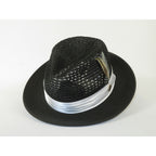 Men's Braided Straw Hat BRUNO CAPELO JULIAN JU933 Black/White