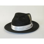 Men's Braided Straw Hat BRUNO CAPELO JULIAN JU933 Black/White