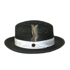 Men's Braided Straw Hat BRUNO CAPELO JULIAN JU933 Black/White