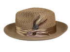 Men's Summer Spring Braid Straw style Hat by BRUNO CAPELO JULIAN Taupe