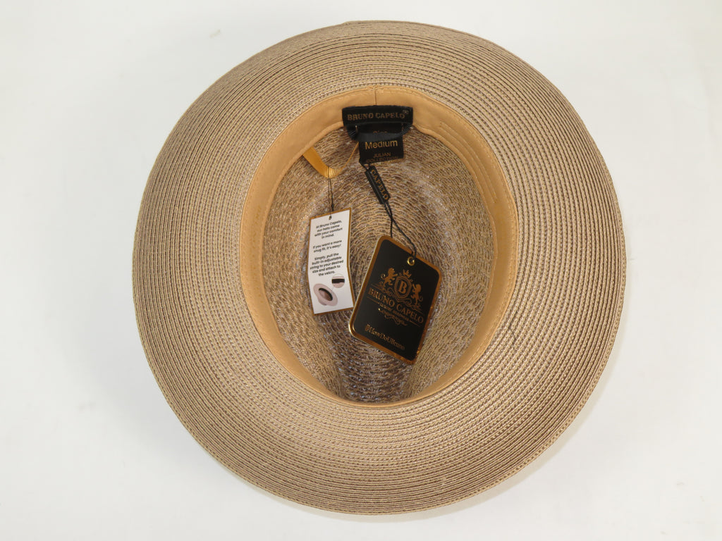 Men's Summer Spring Braid Straw style Hat by BRUNO CAPELO JULIAN Taupe