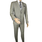 Men Suit BERLUSCONI Turkey Italian Wool 180's Glenn Plaid K167-06 Black White