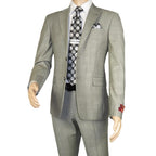 Men Suit BERLUSCONI Turkey Italian Wool 180's Glenn Plaid K167-06 Black White