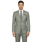 Men Suit BERLUSCONI Turkey Italian Wool 180's Glenn Plaid K167-06 Black White