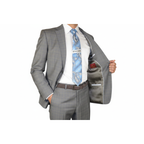 Men Suit BERLUSCONI Turkey Italian Wool 180's Glenn Plaid K230-12 Gray Blue