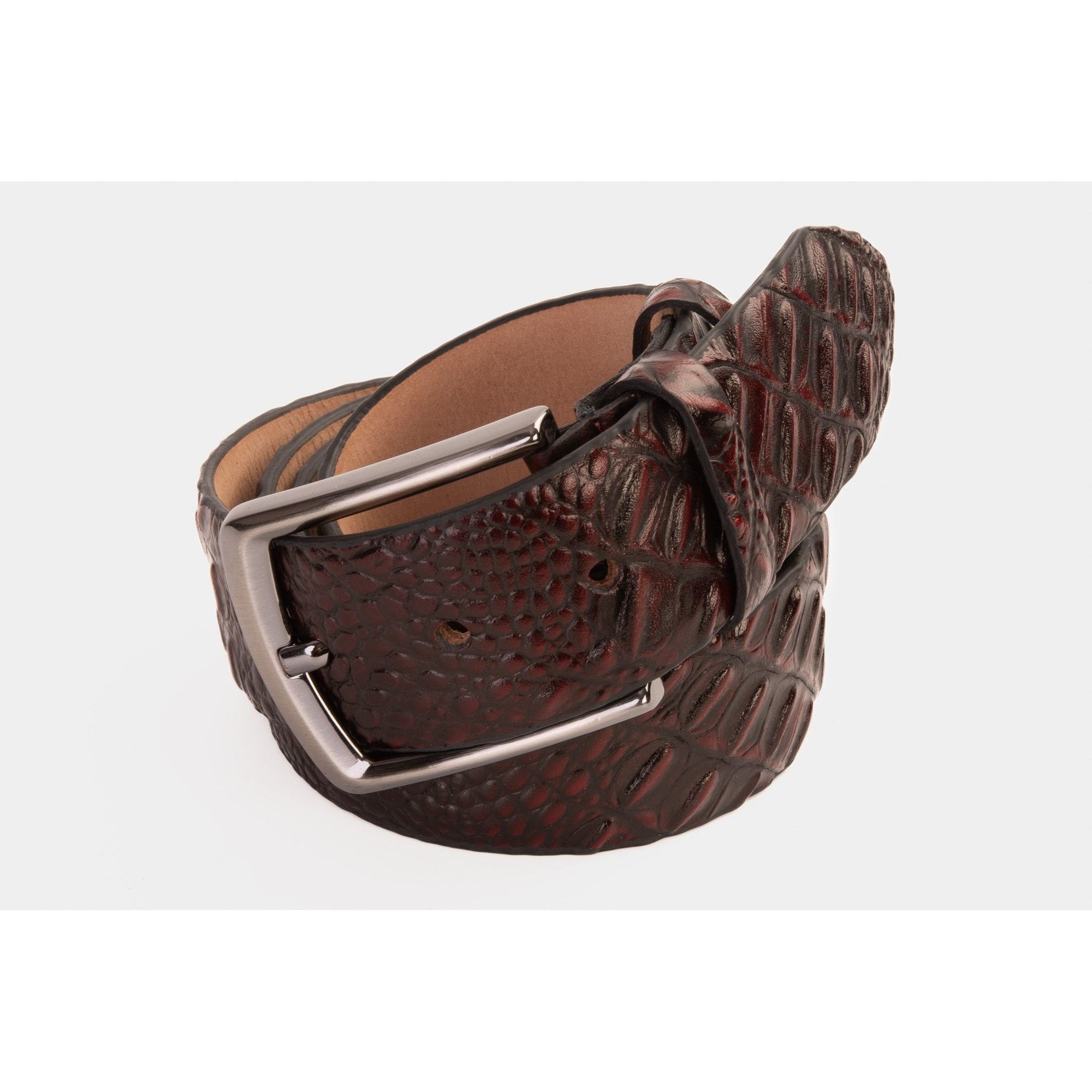 The Randor Burgundy Leather Belt