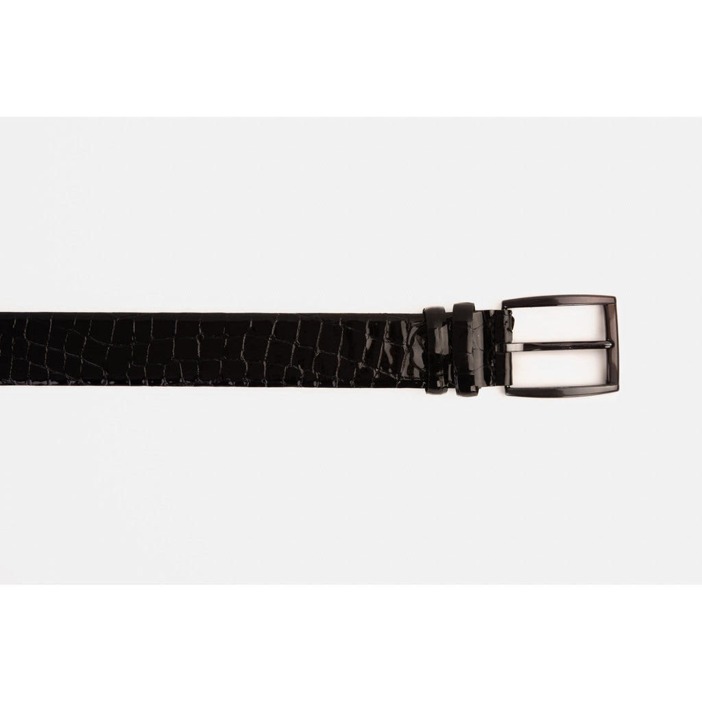 The Cordova Black Patent Leather Belt