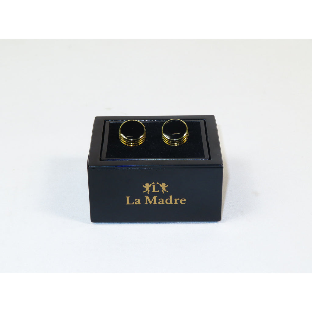 Cufflinks By La Madre From Turkey Solid Stainless Steel LA-10 Black/Gold