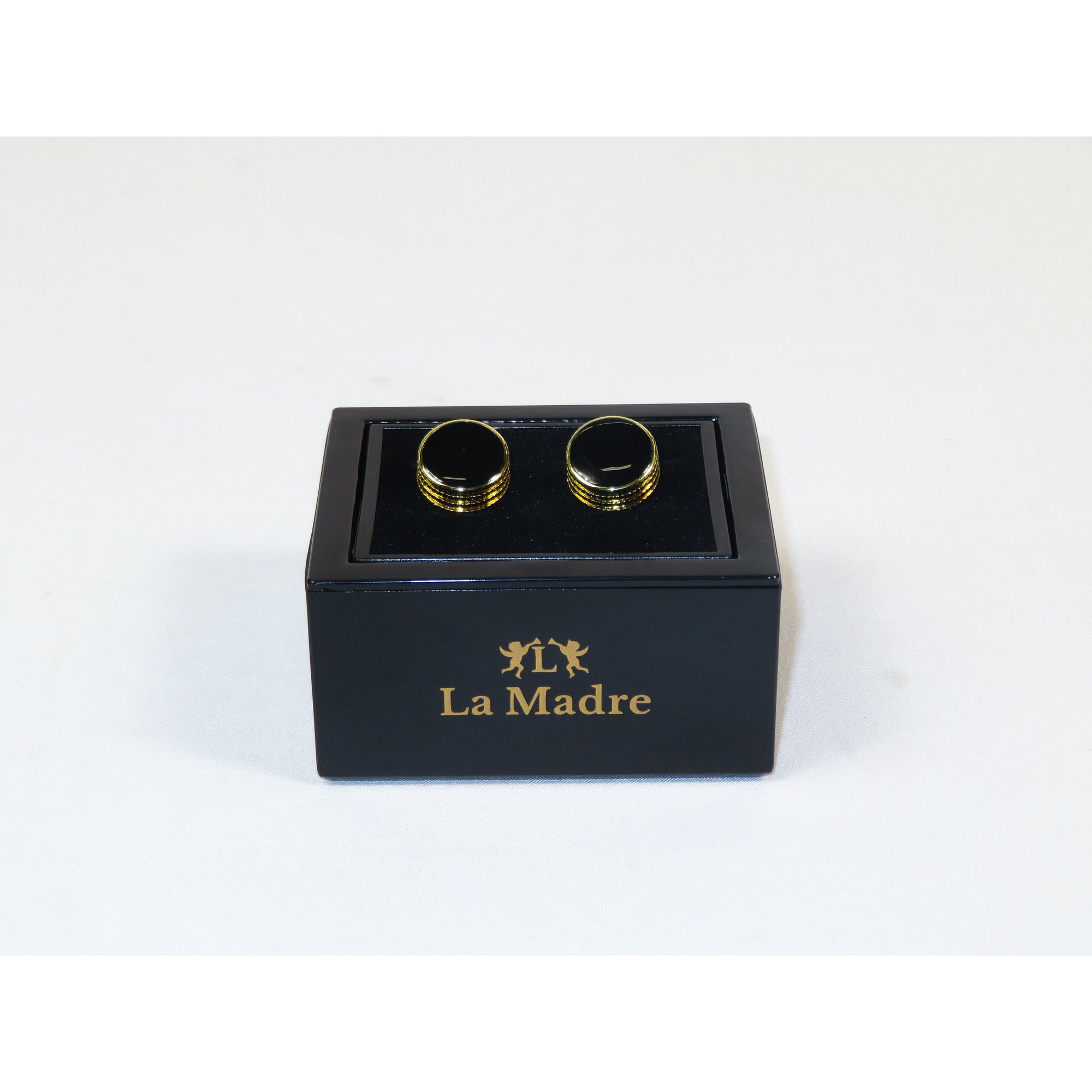 Cufflinks By La Madre From Turkey Solid Stainless Steel LA-10 Black/Gold