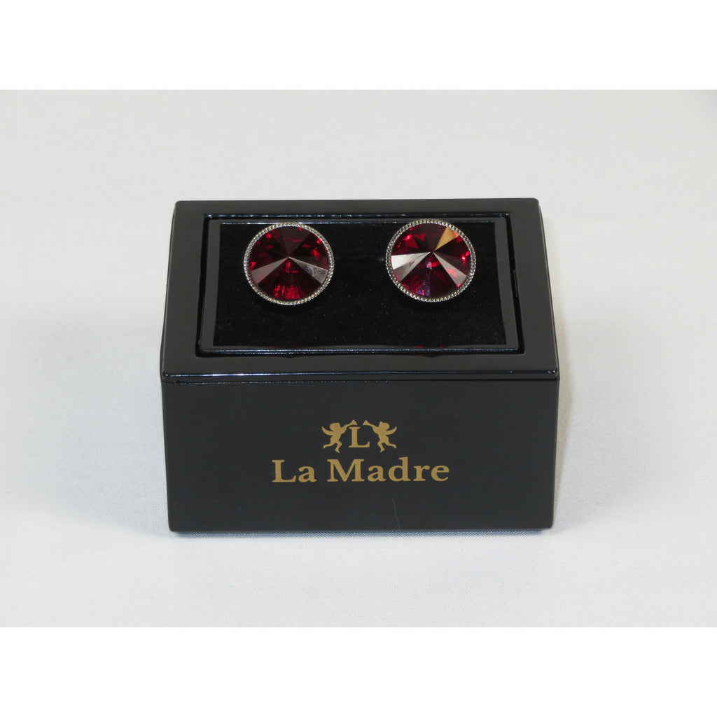 Cufflinks By La Madre From Turkey Solid Stainless Steel LA-12 Burgundy