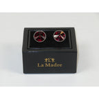 Cufflinks By La Madre From Turkey Solid Stainless Steel LA-12 Burgundy