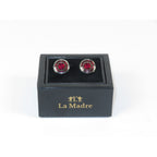 Cufflinks By La Madre From Turkey Solid Stainless Steel LA-13 Burgundy